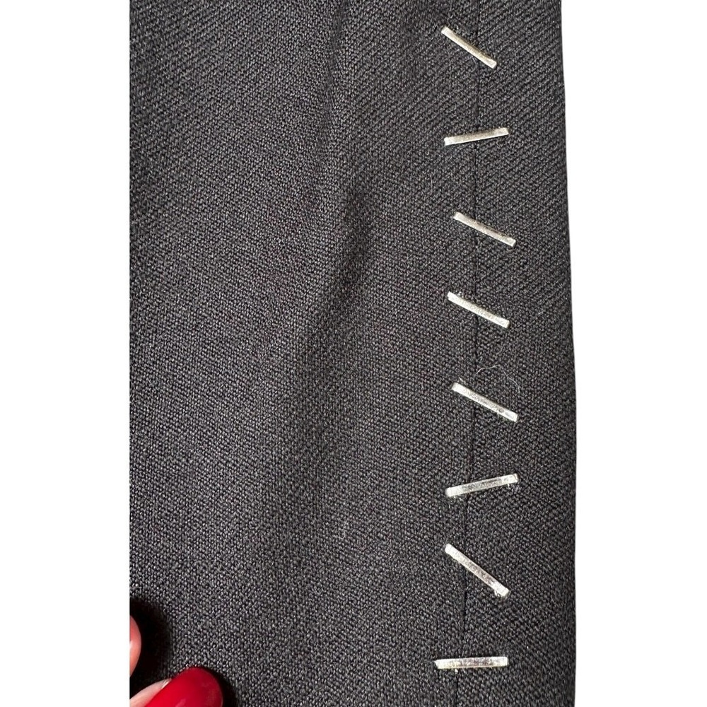 ZADIG & VOLTAIRE Prune Agrafes Trouser Pants Metal Staples Accent Black Sz 34/2 - Picture 4 of 7